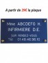 Plaque Infirmière