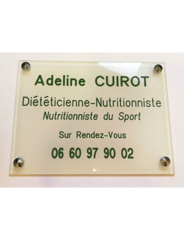 Plaque Nutritionniste
