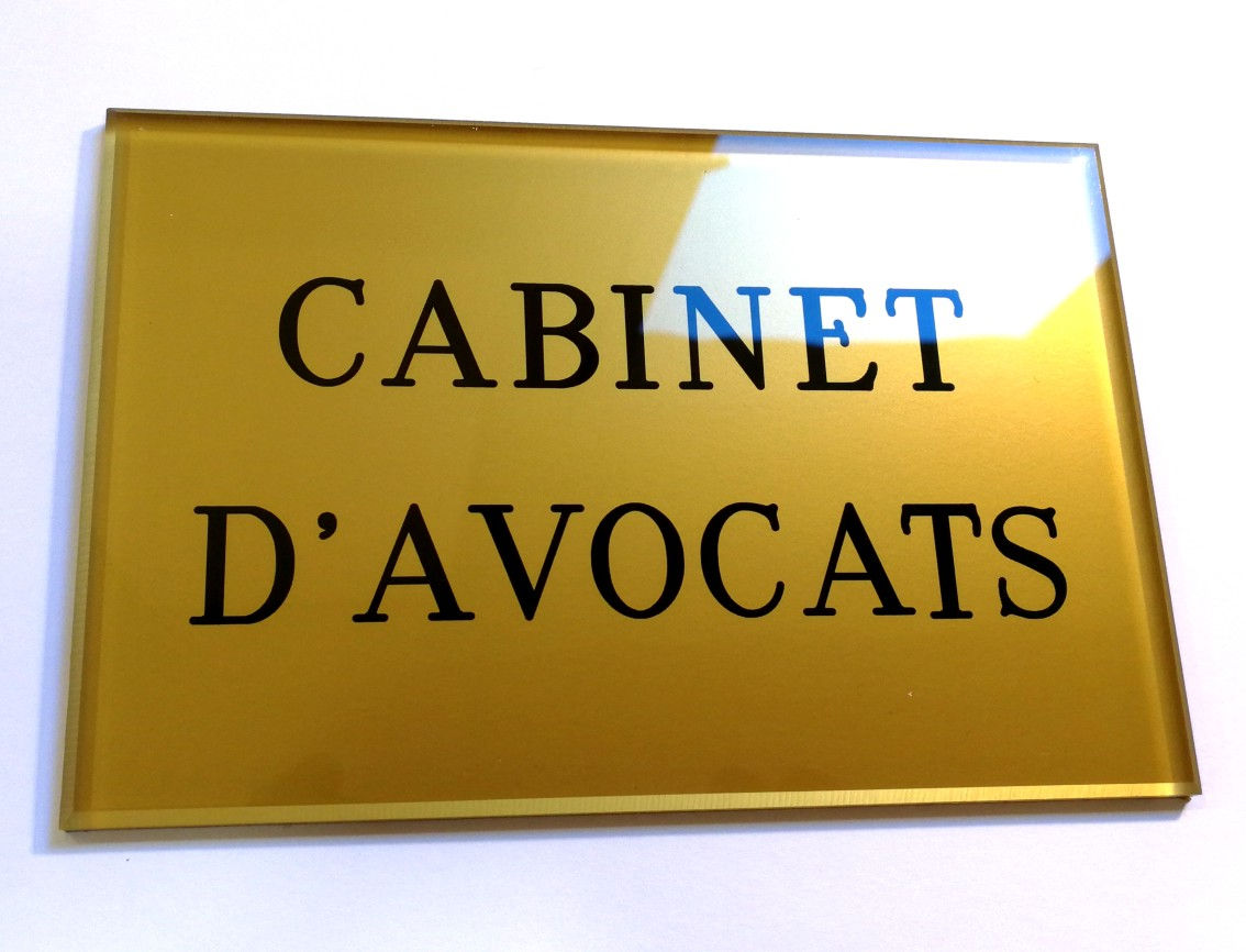 Exemple plaque cabinet avocats
